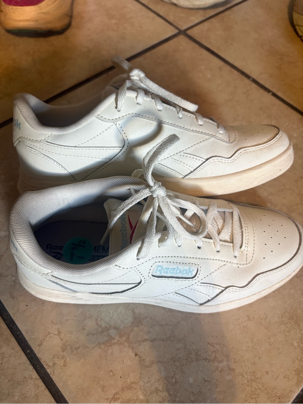 Reebok White Low-Top Leather Sneakers